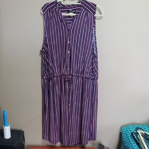 Love & Legend Striped Sleeveless Shirt Dress Size 3x